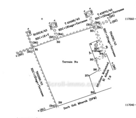Terrain 190m² Titré à Sidi Mimoun